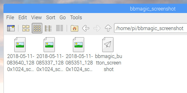 BBMagic screenshot folder